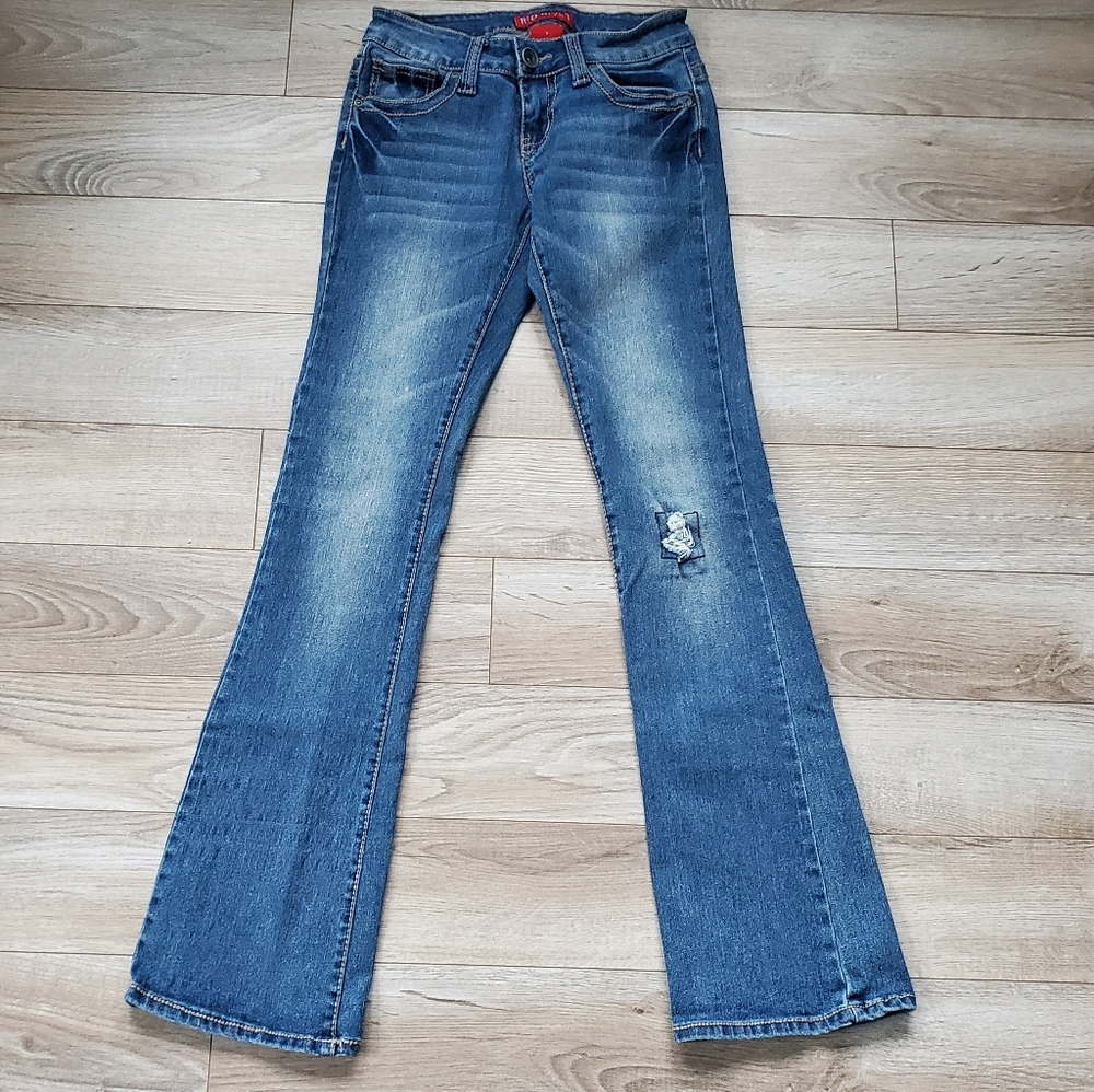 Red Rivet Bootcut Distressed Jeans - Picture 6 of 15